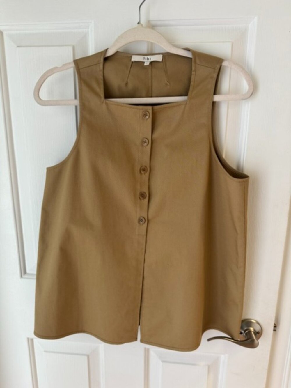 Price drop: Tibi Chino slit front sleeveless tunic, size 8, beige, $80 (was$95.) - Picture 2 of 5